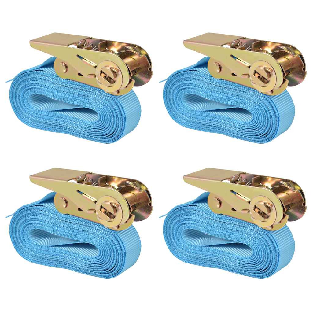 Cinghie D'ancoraggio 4 Pz A Cricchetto 0,4 T 6Mx25Mm Arancione
