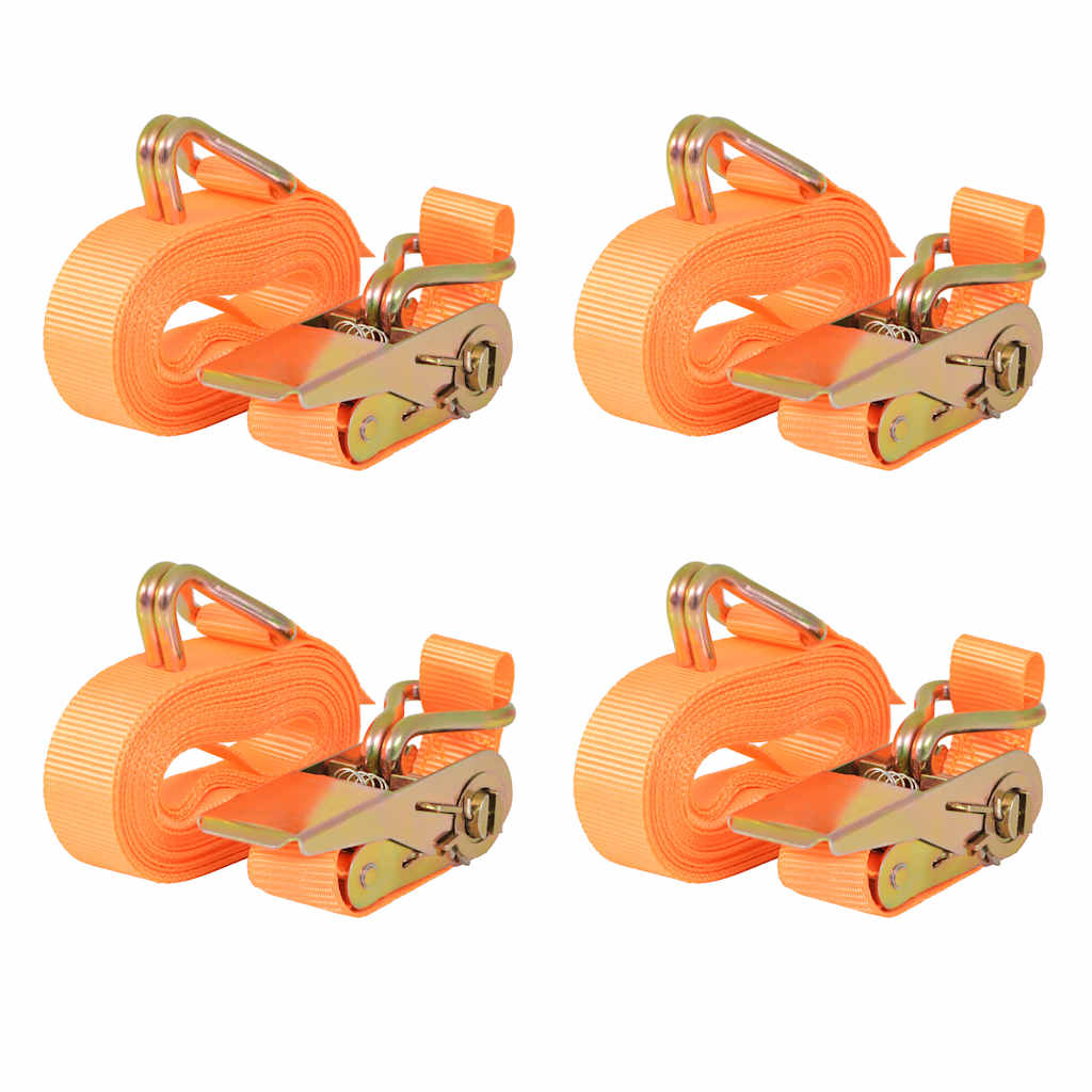 Cinghie D'ancoraggio 4 Pz A Cricchetto 0,4 T 6Mx25Mm Arancione