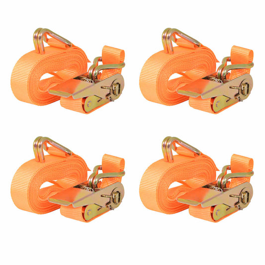Cinghie D'ancoraggio 4 Pz A Cricchetto 0,4 T 6Mx25Mm Arancione