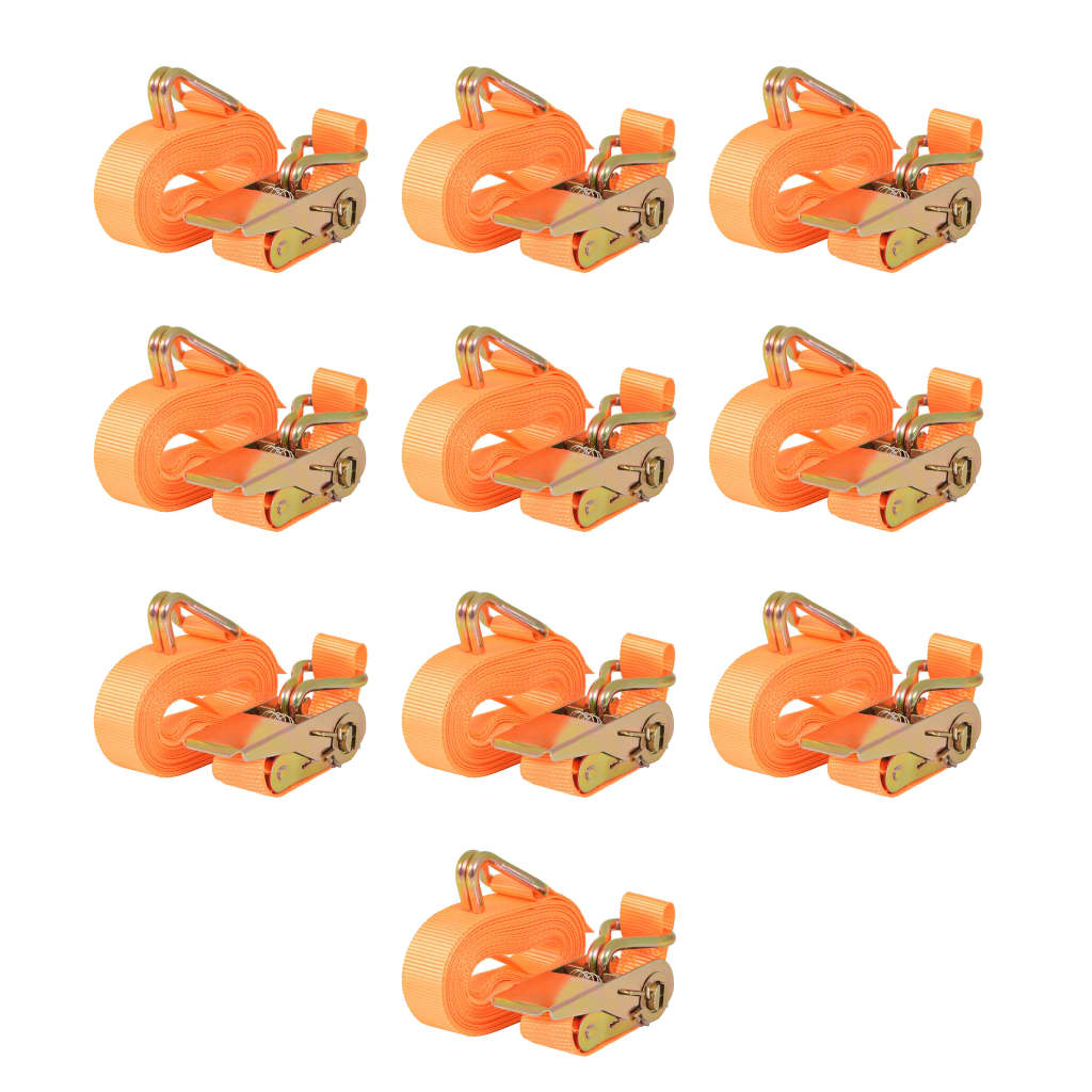 Cinghie D'ancoraggio 4 Pz A Cricchetto 0,4 T 6Mx25Mm Arancione