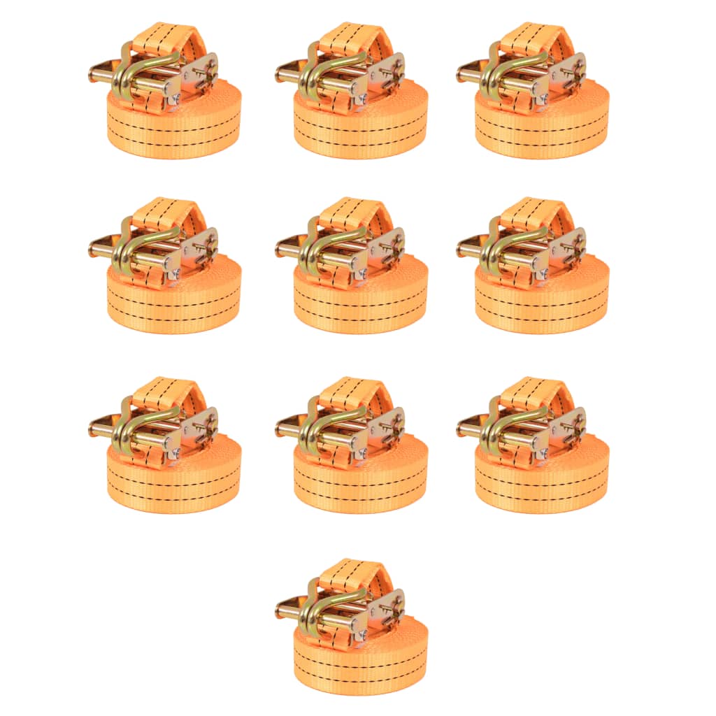 Cinghie D'ancoraggio 4 Pz A Cricchetto 0,4 T 6Mx25Mm Arancione