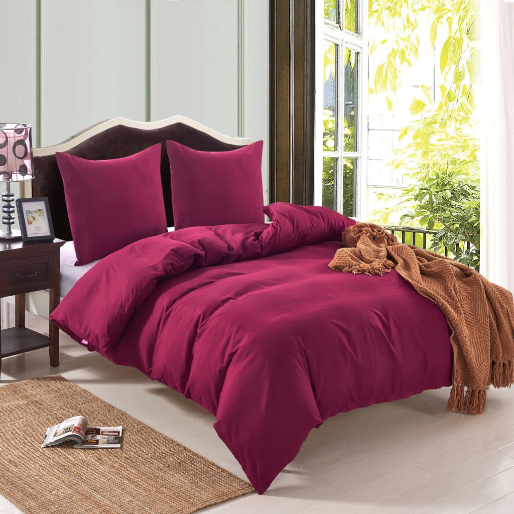 Set Copripiumino Rosso Bordò 155X220/80X80 Cm
