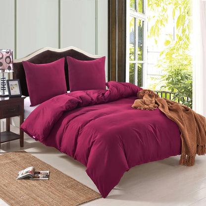 Set Copripiumino Rosso Bordò 155X220/80X80 Cm