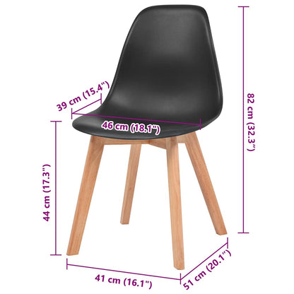 Sedie Da Pranzo 6 Pz Nere In Plastica