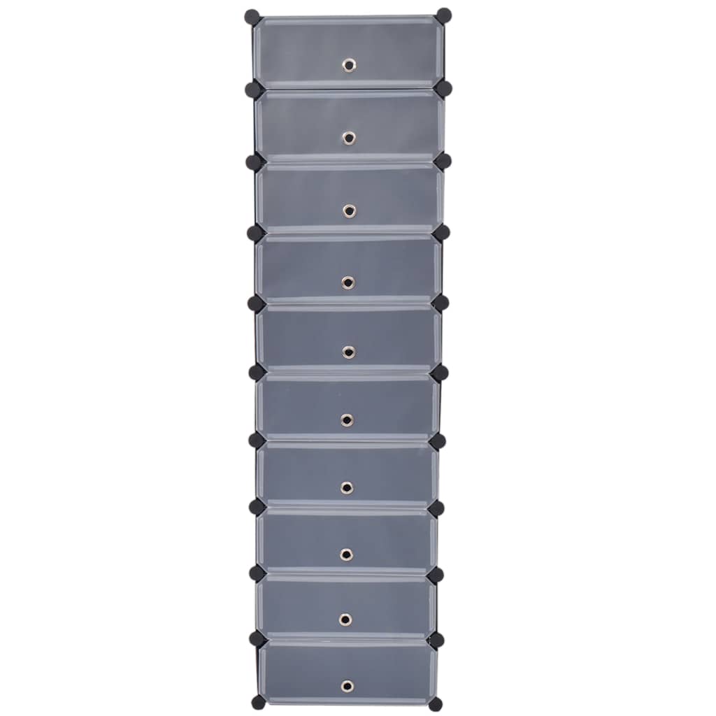 Scarpiera Modulare A 10 Scomparti Nera