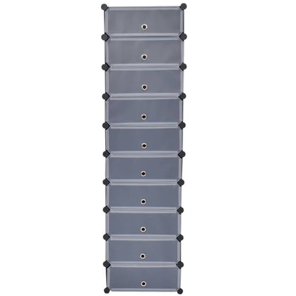 Scarpiera Modulare A 10 Scomparti Nera