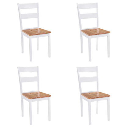 Sedie Da Pranzo 4 Pz Bianche In Legno Massello Di Hevea