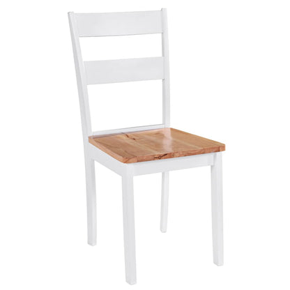 Sedie Da Pranzo 4 Pz Bianche In Legno Massello Di Hevea