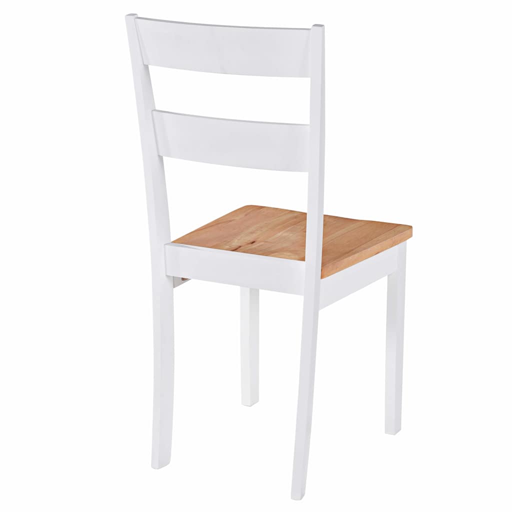 Sedie Da Pranzo 4 Pz Bianche In Legno Massello Di Hevea