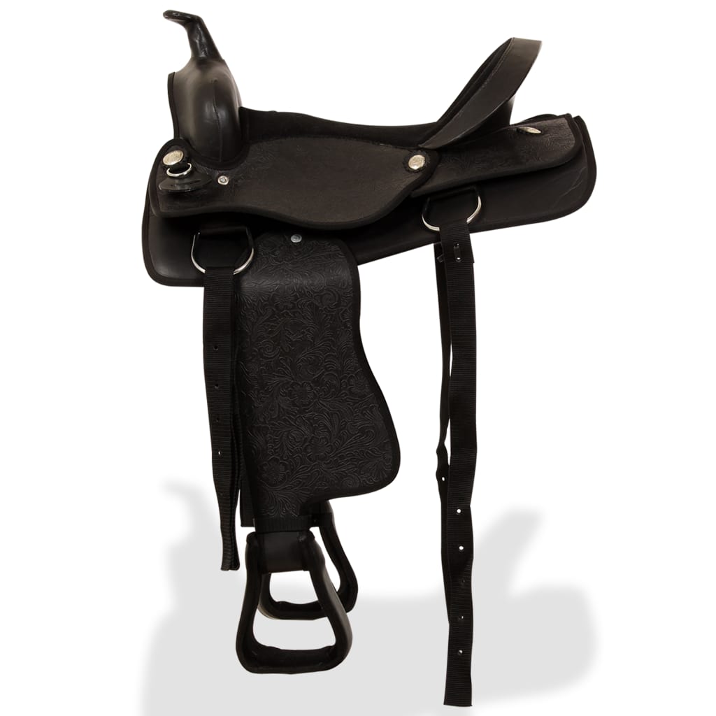 Sella Western Testiera E Pettorale In Vera Pelle 15&quot;