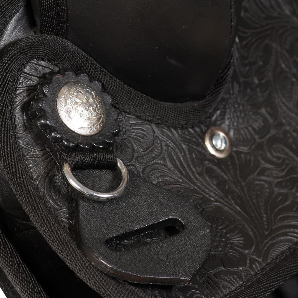 Sella Western Testiera E Pettorale In Vera Pelle 15&quot;