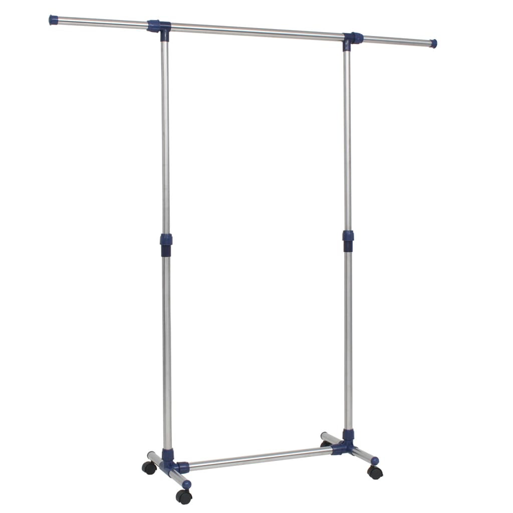 Porta Abiti Regolabile In Acciaio 165X44X150 Cm Argento