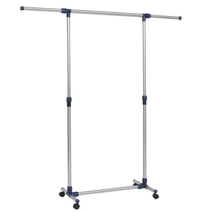 Porta Abiti Regolabile In Acciaio 165X44X150 Cm Argento