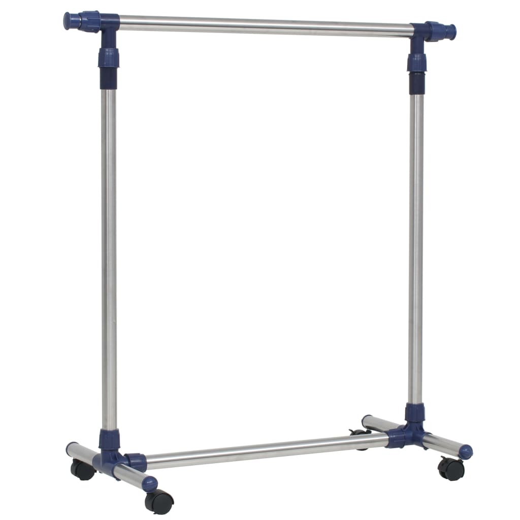 Porta Abiti Regolabile In Acciaio 165X44X150 Cm Argento