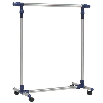 Porta Abiti Regolabile In Acciaio 165X44X150 Cm Argento