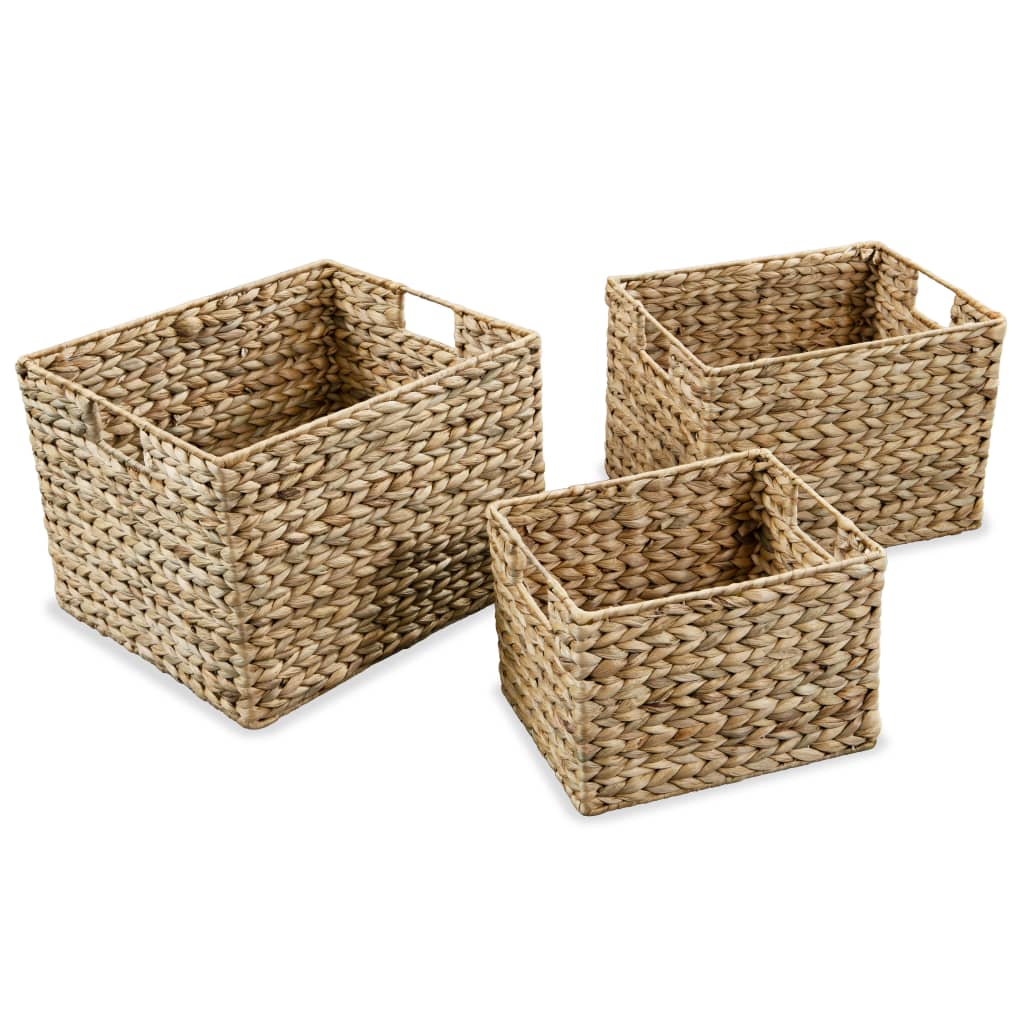 Set Di Cesti Portaoggetti 3 Pz In Giacinto D'acqua
