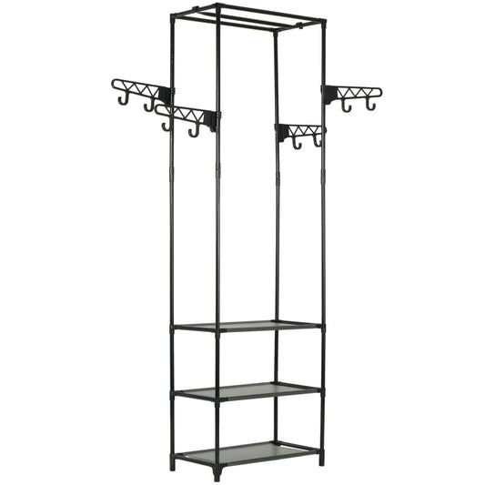 Appendiabiti Acciaio E Tessuto Non Tessuto 55X28,5X175Cm Nero