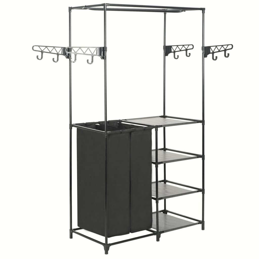 Appendiabiti Acciaio E Tessuto Non Tessuto 87X44X158 Cm Nero