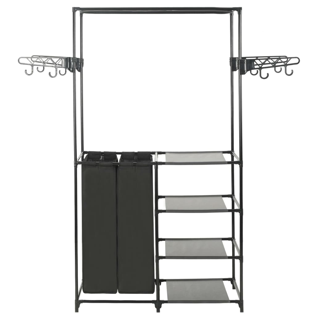 Appendiabiti Acciaio E Tessuto Non Tessuto 87X44X158 Cm Nero
