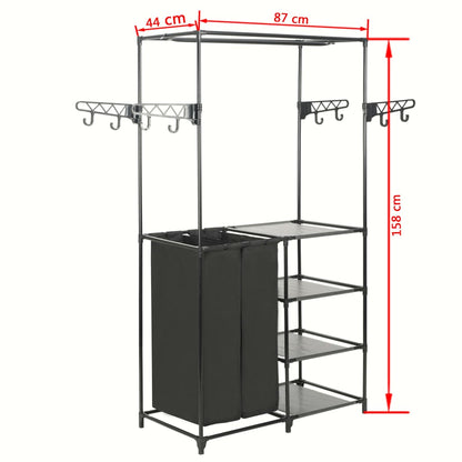 Appendiabiti Acciaio E Tessuto Non Tessuto 87X44X158 Cm Nero