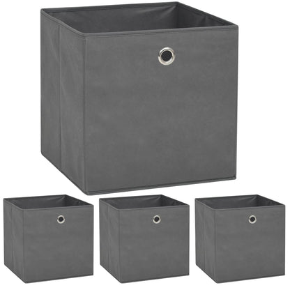 Contenitori 4 Pz In Tessuto Non Tessuto 32X32X32 Cm
