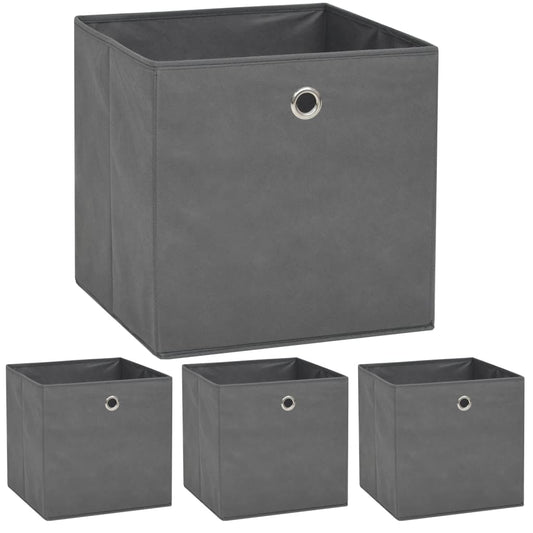 Contenitori 4 Pz In Tessuto Non Tessuto 32X32X32 Cm