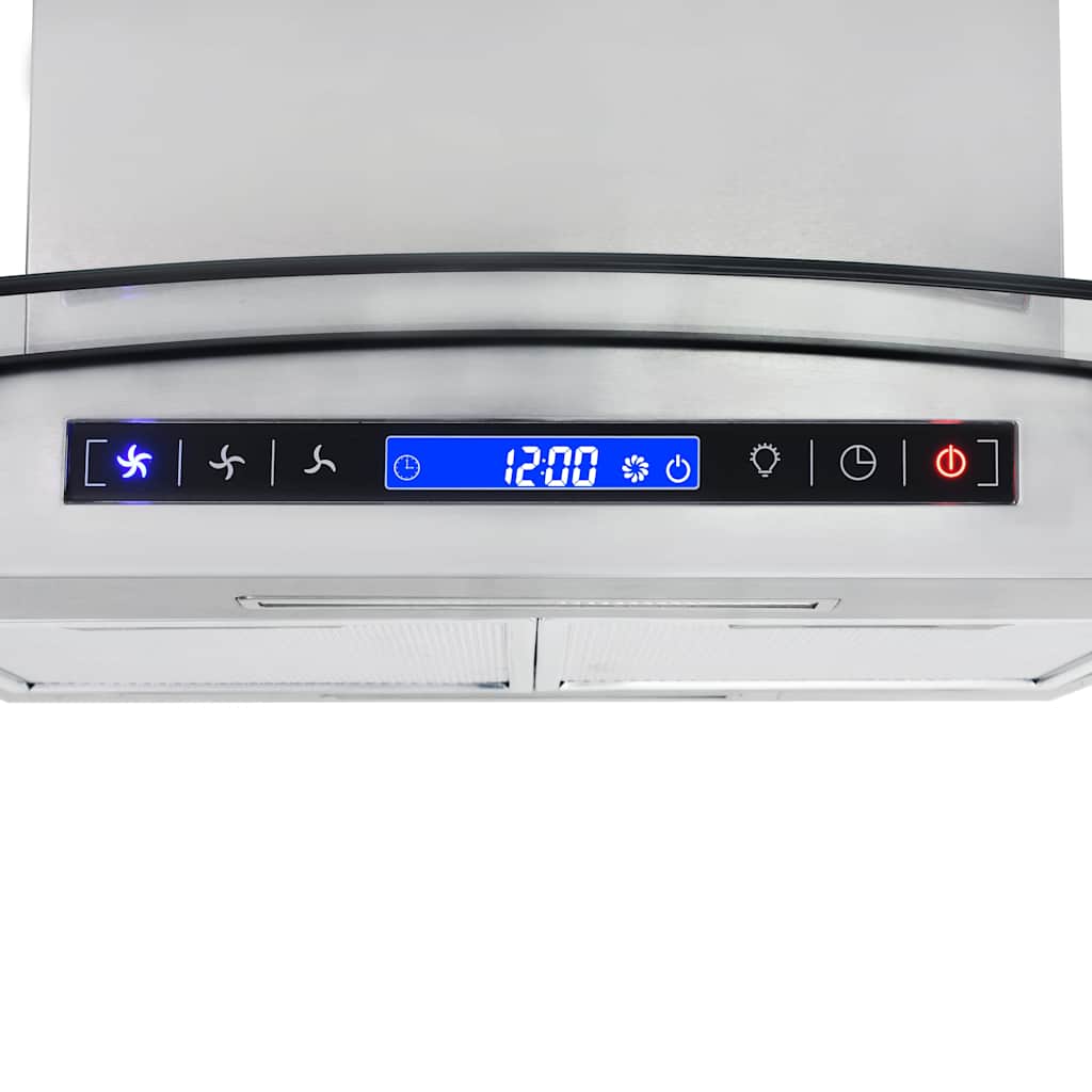 Cappa A Isola 90Cm Con Display Lcd E Sensore Touch 756 M³/H Led