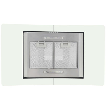 Cappa A Isola 90 Cm In Acciaio Inossidabile 756 M³/H Led Nero