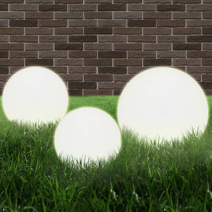 Set Lampade A Led Sferiche 6 Pz 20/30/40 Cm In Pmma