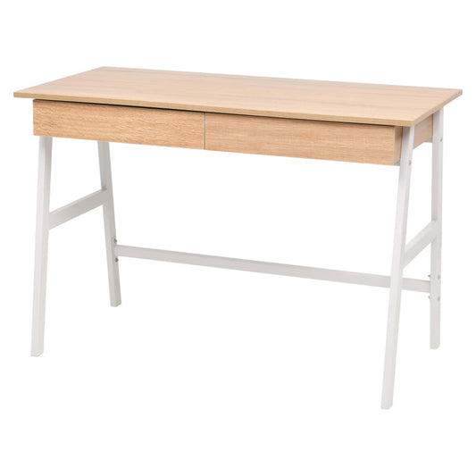 Scrivania 110X55X75 Cm Rovere E Bianco