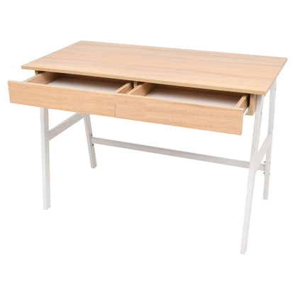 Scrivania 110X55X75 Cm Rovere E Bianco