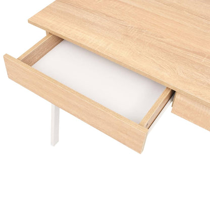 Scrivania 110X55X75 Cm Rovere E Bianco