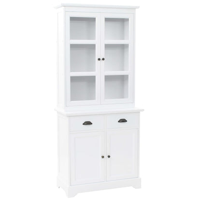 Credenza Con Alzata 4 Ante In Mdf E Legno Di Pino 80X40X180 Cm