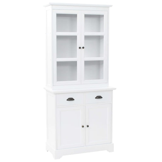 Credenza Con Alzata 4 Ante In Mdf E Legno Di Pino 80X40X180 Cm
