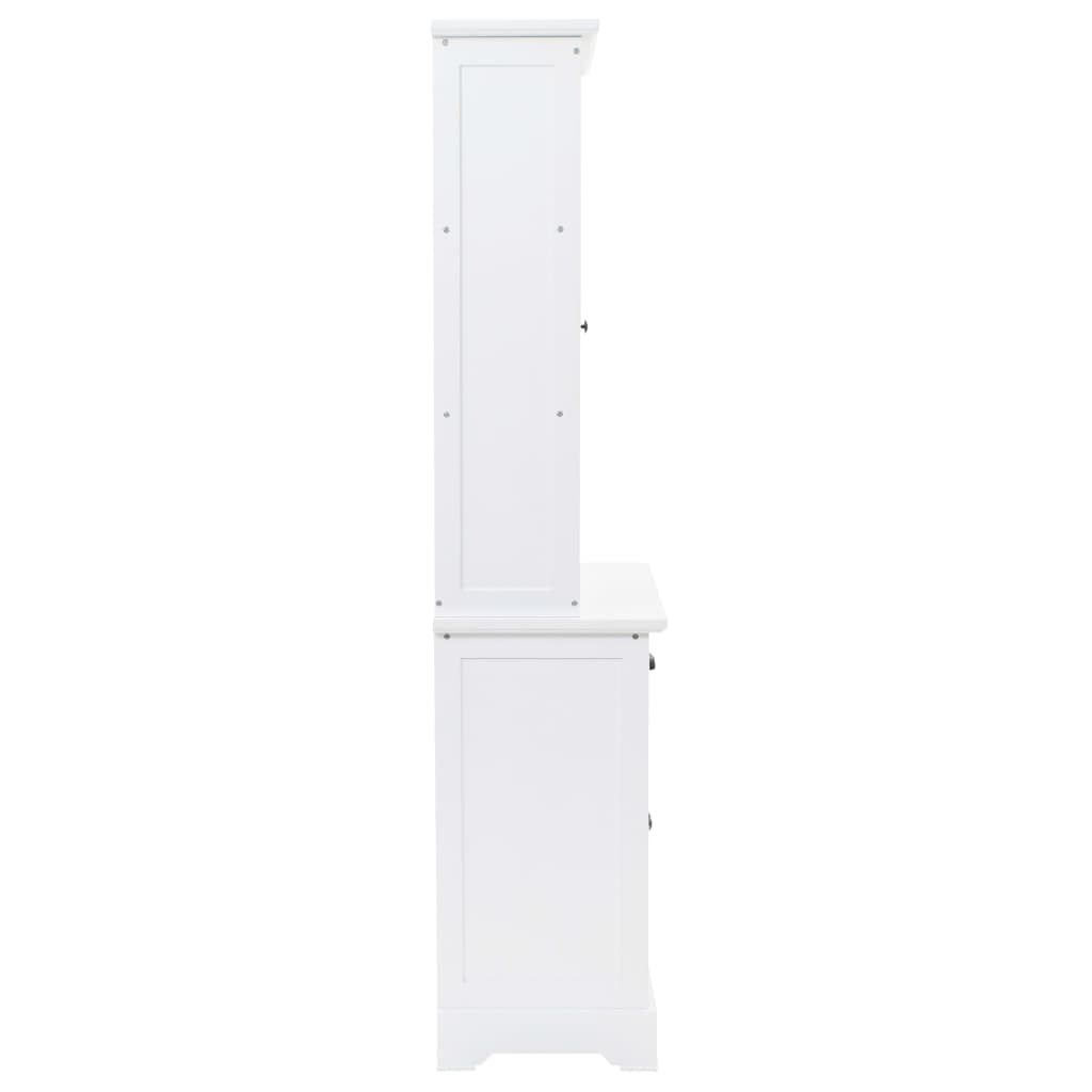 Credenza Con Alzata 4 Ante In Mdf E Legno Di Pino 80X40X180 Cm