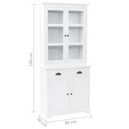 Credenza Con Alzata 4 Ante In Mdf E Legno Di Pino 80X40X180 Cm