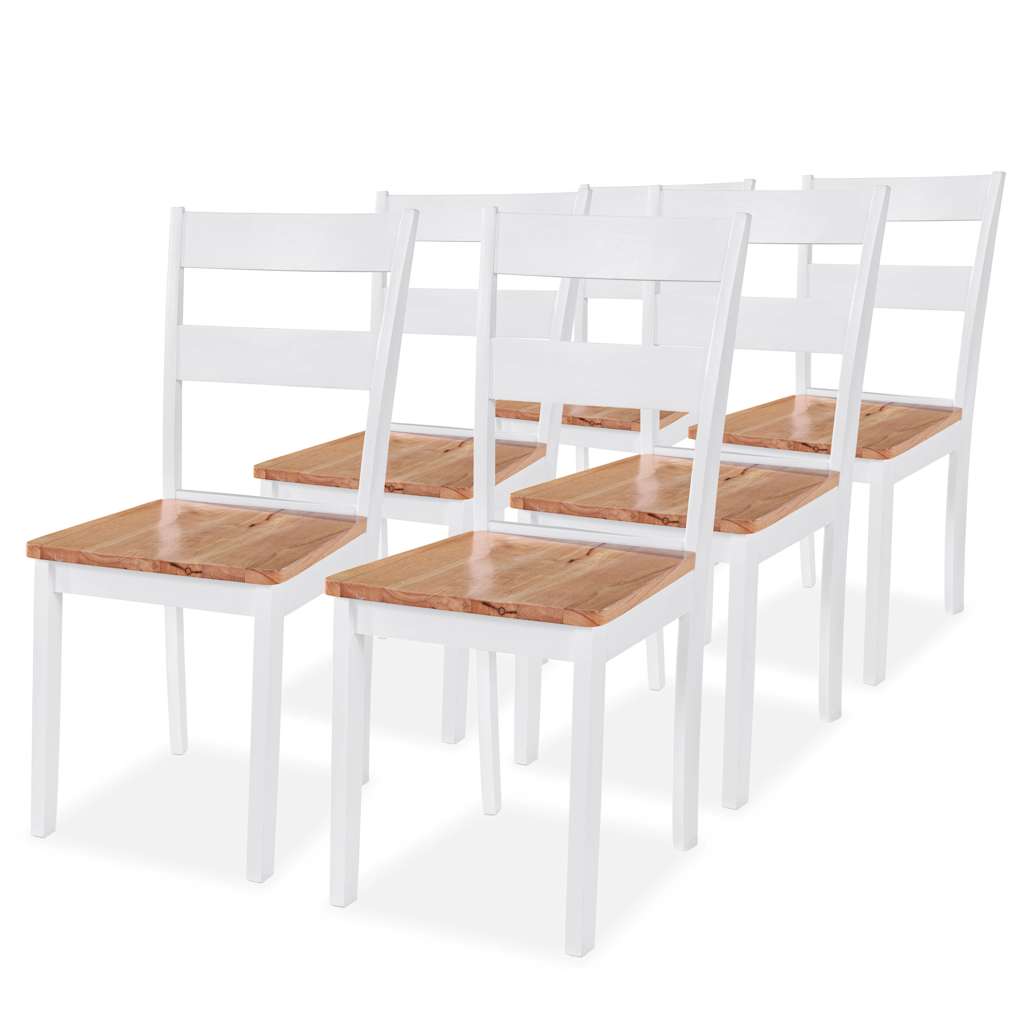 Sedie Da Pranzo 4 Pz Bianche In Legno Massello Di Hevea