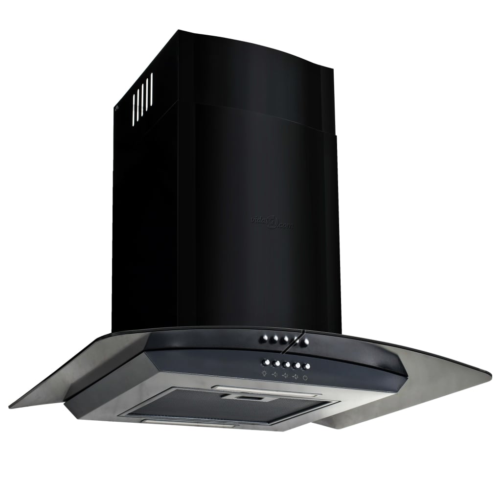 Cappa Aspirante A Muro Acciaio Inox 756 M³/H 90 Cm Nera