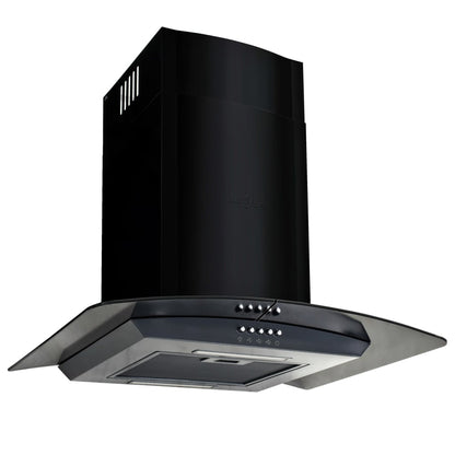 Cappa Aspirante A Muro Acciaio Inox 756 M³/H 90 Cm Nera