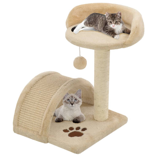 Albero Per Gatti Con Tiragraffi In Sisal E Marrone