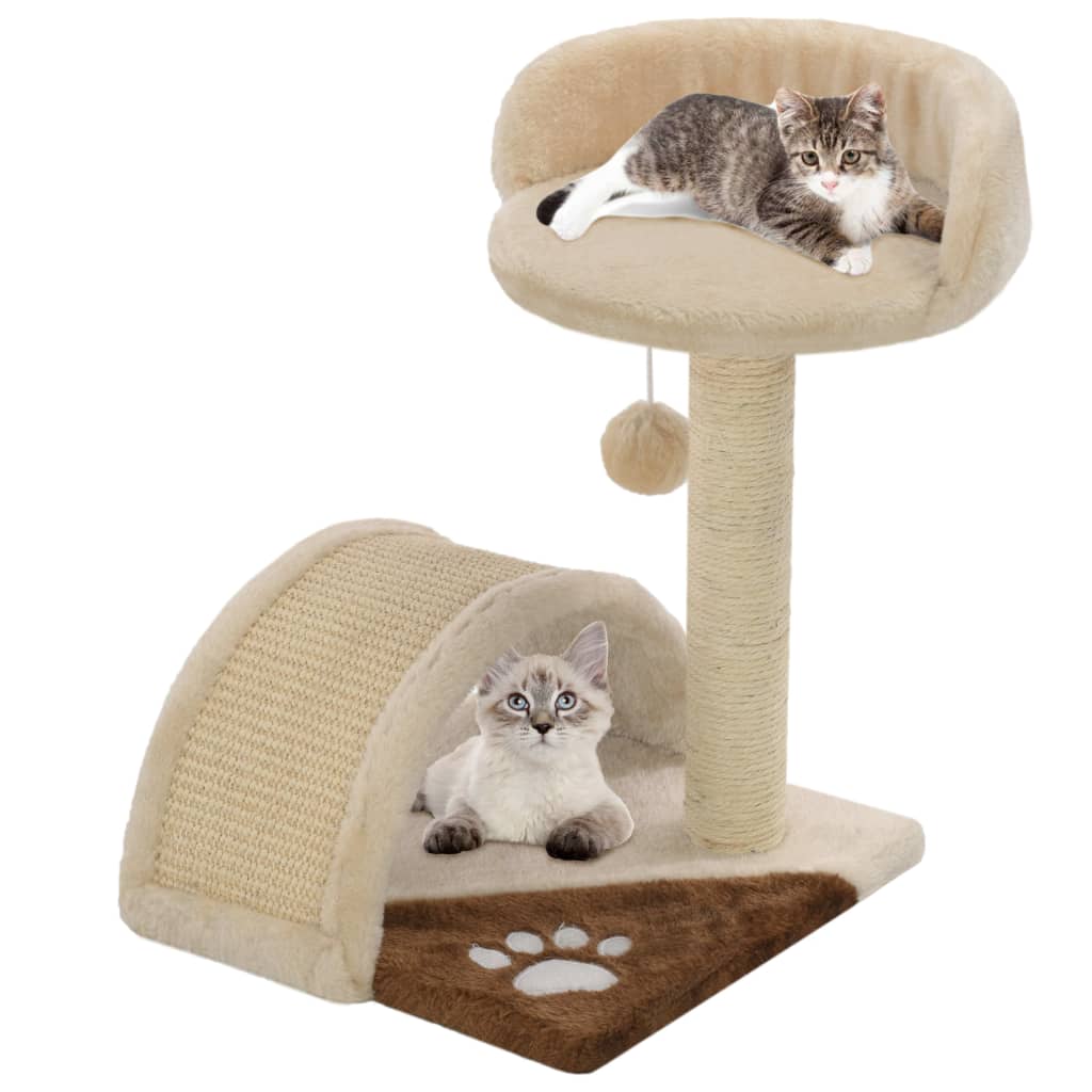 Albero Per Gatti Con Tiragraffi In Sisal E Marrone