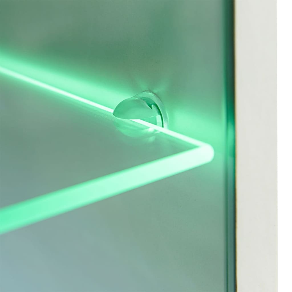 Set Parete Attrezzata Porta Tv Con Luci Led 5 Pz Lucido