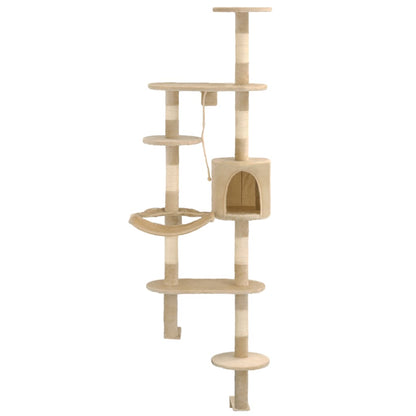 Albero Per Gatti Con Tiragraffi In Sisal Da Parete 194 Cm