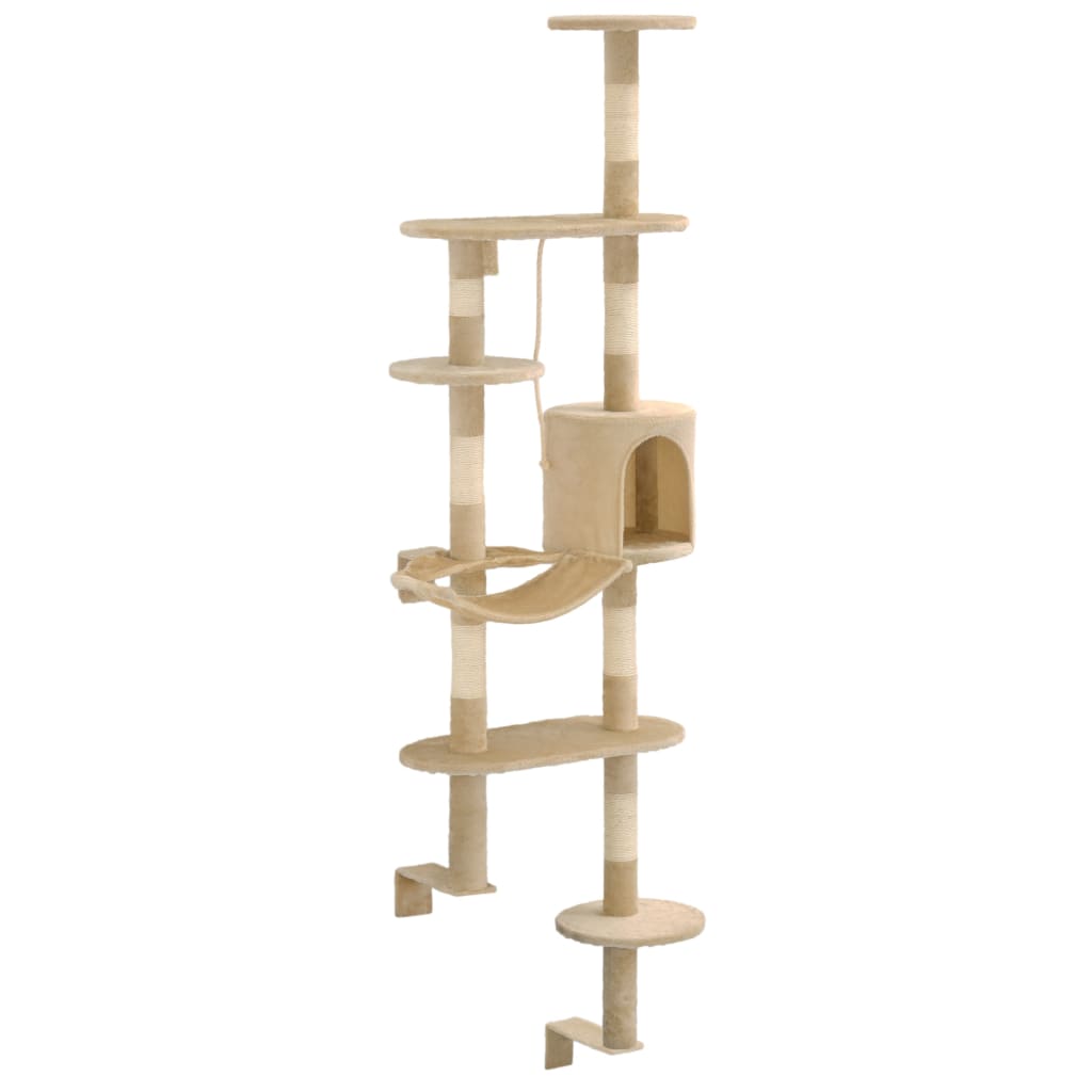 Albero Per Gatti Con Tiragraffi In Sisal Da Parete 194 Cm