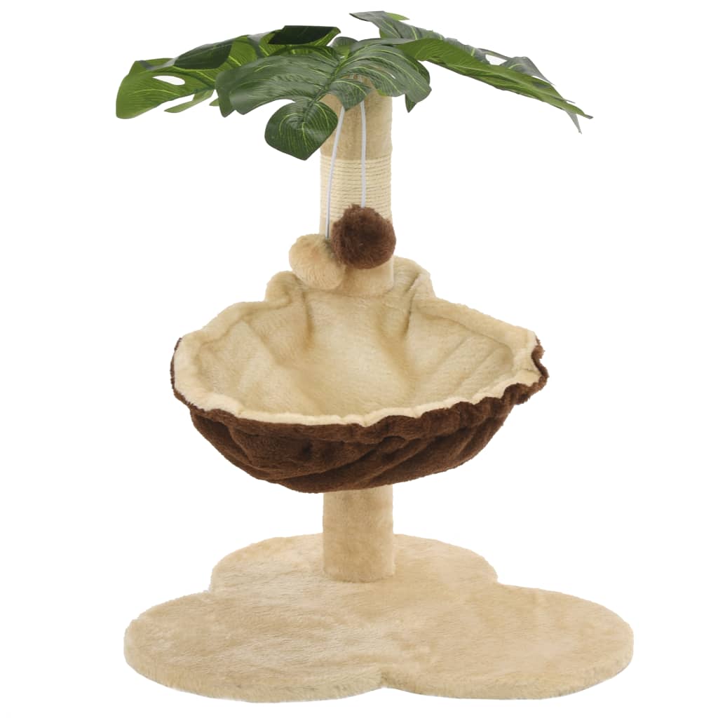 Albero Per Gatti Con Tiragraffi In Sisal 50Cm Beige E Marrone Verde Chiaro