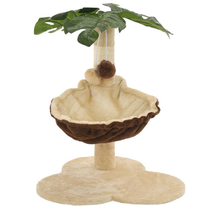 Albero Per Gatti Con Tiragraffi In Sisal 50Cm Beige E Marrone Verde Chiaro