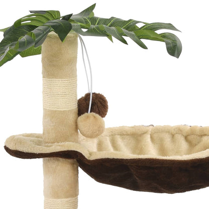 Albero Per Gatti Con Tiragraffi In Sisal 50Cm Beige E Marrone Verde Chiaro
