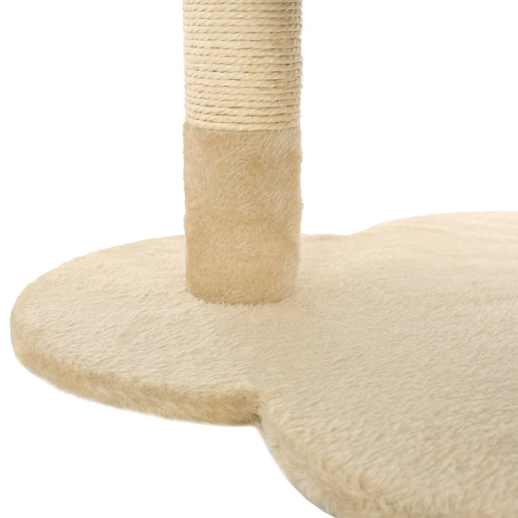 Albero Per Gatti Con Tiragraffi In Sisal 50Cm Beige E Marrone Verde Chiaro