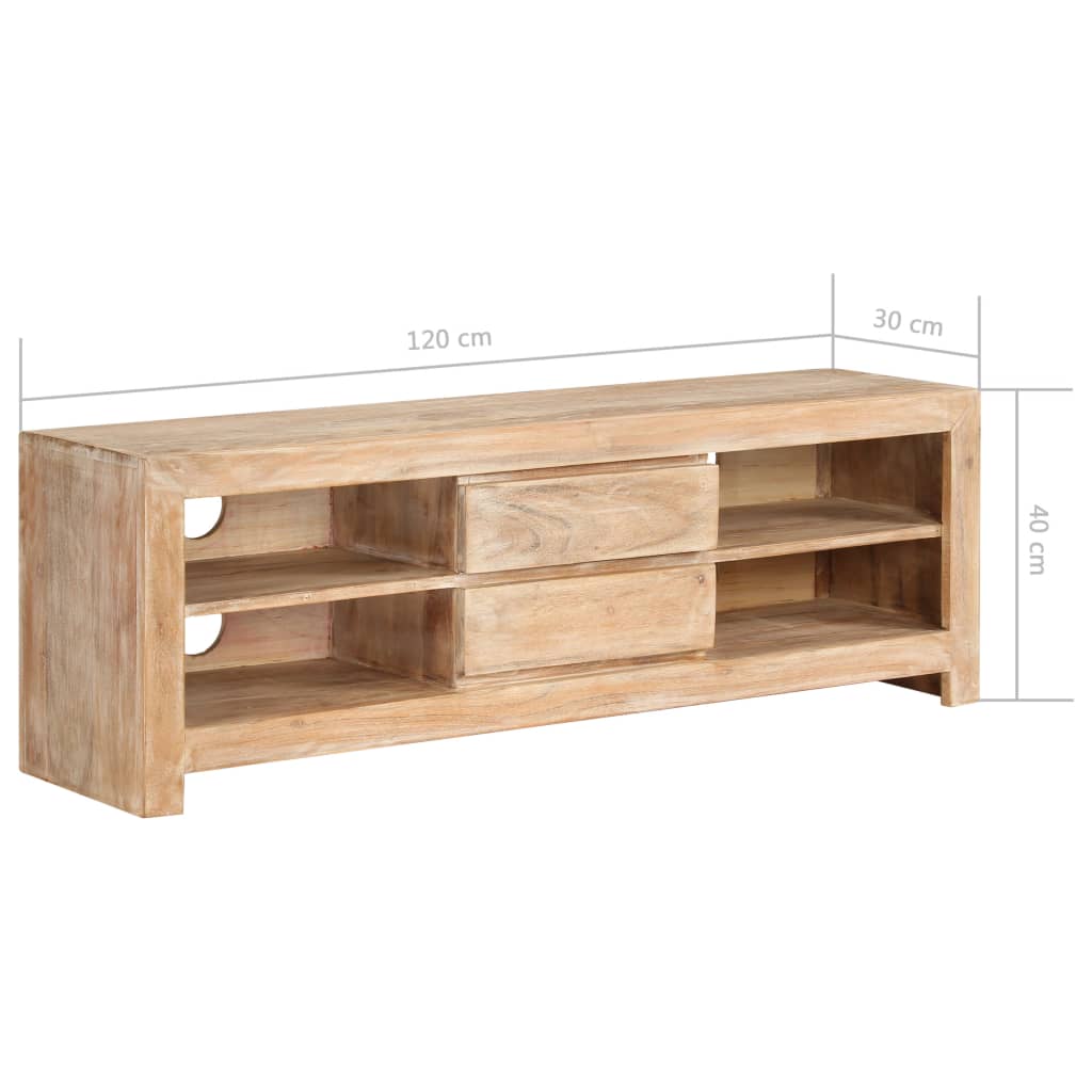 Mobile Porta Tv In Legno Di Acacia 120X30X40Cm