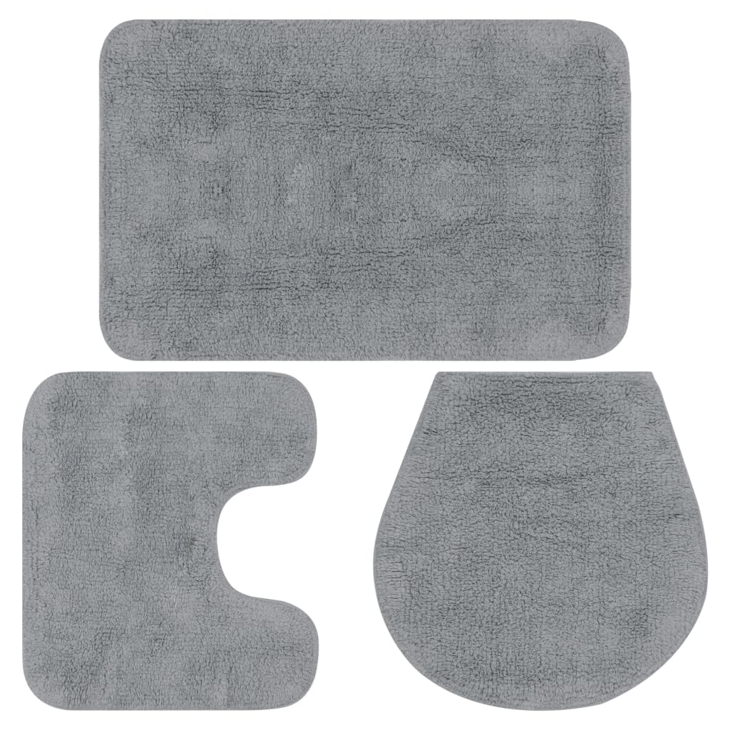 Set Tappetini Per Bagno 3 Pz In Tessuto